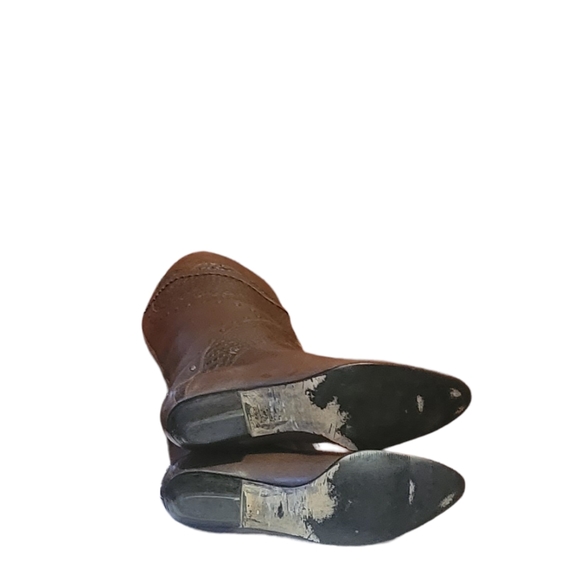 Women Vintage Leather Brown Tall Boots By Footwears Size 8M/Women Pull On Boots/ - Picture 11 of 11